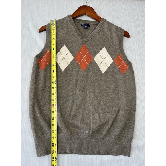 Dark Academia Argyle Sweater Vest Cotton Preppy Gap S - Picture 8 of 8